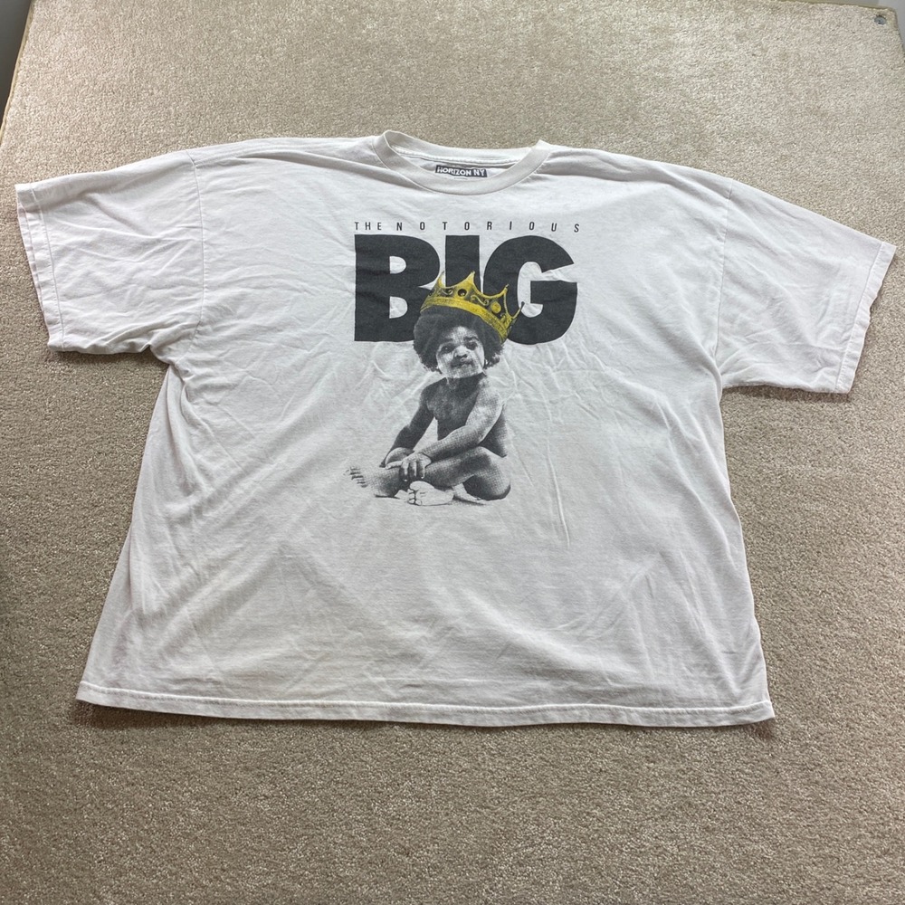 Horizon NY Notorious BIG Shirt Mens 3XL White Hip Hop Graphic Tee Biggie Smalls‎